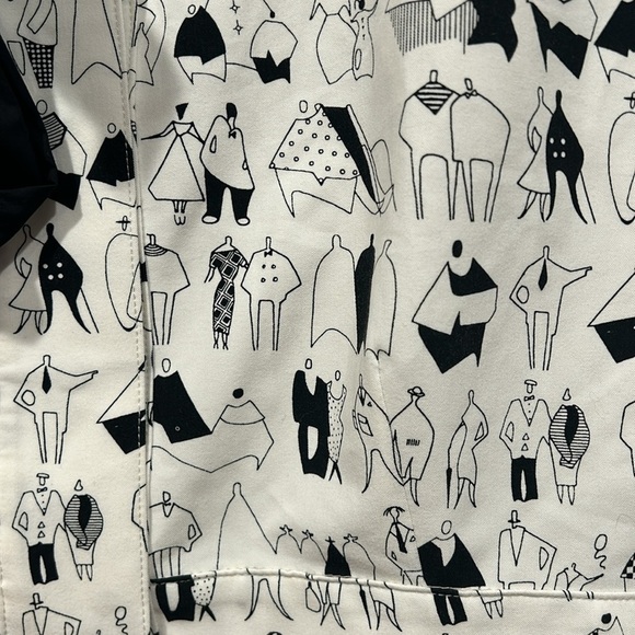 diana vapsve vintage skirt graphic people print social art design black a line s - Picture 7 of 7